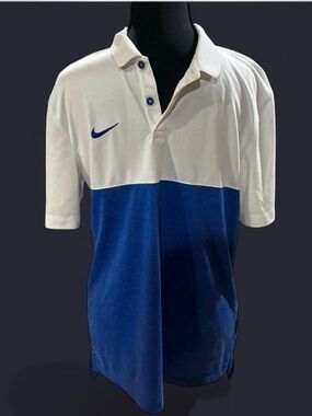 Nike Men’s White & Blue Colorblock Polo